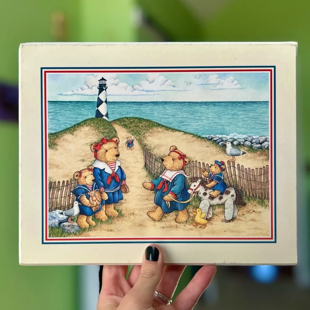 Charming VTG Nautical Beach Vacation Bear Family Wall Decor
